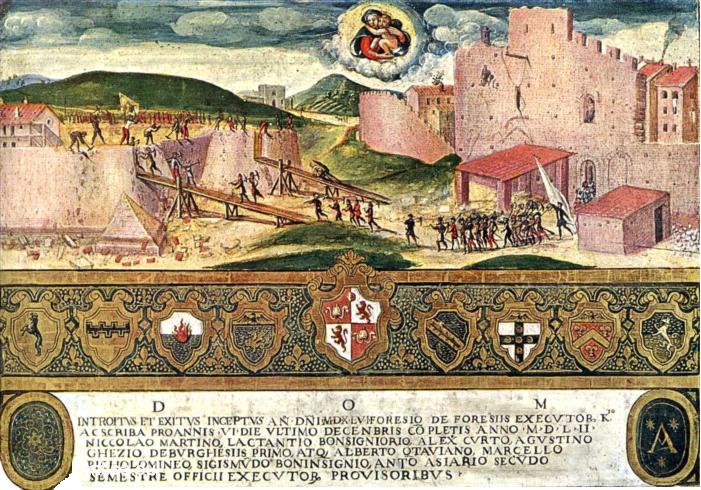 Siena_I senesi demoliscono la fortezza degli spagnoli. Tavoletta di Biccherna - Archivio di Stato di Siena_Parabellumhistory